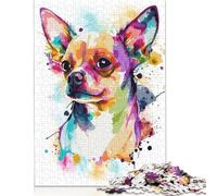 500 Pieces 'Abstract Chihuahua Dog Jigsaw Puzzle Puzzle for Adults And Teenager For Family Fun & Game Night 500pcs (52x38cm)