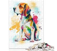 500 Pieces 'Abstract Colorful Beagle Jigsaw Puzzles Wooden Puzzles for Adults & Teenager Brain Teaser Puzzles For Adults 500pcs (52x38cm)
