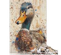 500 Pieces Abstract Duck Portrait for Adults Difficult Jigsaw Puzzles Puzzles Wooden Puzzles Educational Game Challenge Toy 500pcs (52x38cm)
