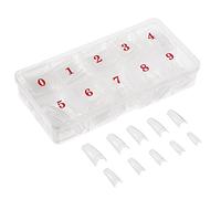 500 Pieces Acrylic Artificial False Nail DIY UV Gel Acrylic False Nail Art Tips (Clear French)