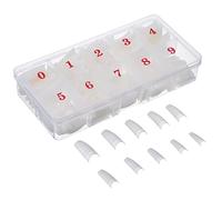 500 Pieces Acrylic Artificial False Nail DIY UV Gel Acrylic False Nail Art Tips (Translucent Natural French)