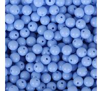 500 Pieces Acrylic Beads for Jewlery Making 8MM Blue Beads Soild Colour Loose Bead for DIY Beading Craft
