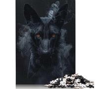 500 Pieces African Wild Dog in Smoke for Adults Difficult Jigsaw Puzzles Puzzles for Adults Family Activity Jigsaw Puzzles 500pcs (52x38cm)