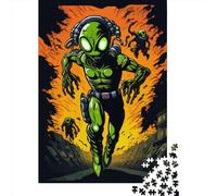 500 Pieces Alien Zombie Attack Square Jigsaw Puzzles for Adults And Wooden Puzzles Children Puzzles 500pcs (52x38cm)