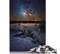 500 Pieces Alligator Under The Stars Jigsaw Puzzle Puzzles for Teenagers Gifts for Adults 500pcs (52x38cm)