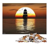 500 Pieces Ancient Sailing Ship Puzzles Wooden Puzzle for Adults And Teenager Puzzling for Gift 500pcs (52x38cm)