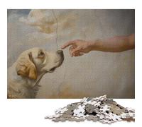 500 Pieces And God Created Labrador Jigsaw Puzzles for Adults Wood Puzzle Jigsaws Puzzling for Gift 500pcs (52x38cm)