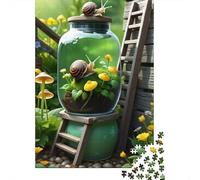 500 Pieces Animal Snail Puzzles Jigsaw Adults Difficulty Jigsaw Puzzle Relaxing Games Toy 500pcs (52x38cm)