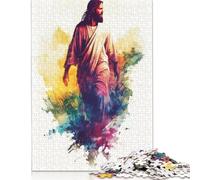 500 Pieces Art Christian Jesus for Adults Difficult Jigsaw Wooden Puzzle for Adults Christmas Eve Gifts 500pcs (52x38cm)