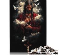 500 Pieces Art Christian Jesus for Adults Difficult Jigsaw Wooden Puzzle for Adults Christmas Eve Gifts 500pcs (52x38cm)