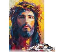 500 Pieces Art Christian Jesus Jigsaw Puzzles for Adults Wooden Puzzle Educational Game for Adult Teenagers 500pcs (52x38cm)
