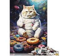 500 Pieces Astronaut Cat Is Playing Jigsaw Puzzle Difficulty Puzzle Education Games Toys 500pcs (52x38cm)