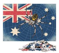 500 Pieces Australian Flag Spider Web Illustration Square Jigsaw Puzzles for Adults And Wooden Puzzles Children Puzzles 500pcs (52x38cm)