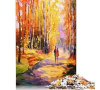 500 Pieces Autumn Walk for Adults Difficult Jigsaw Puzzles Wood Puzzles Wooden Puzzles Game Toys for Adults 500pcs (52x38cm)