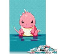 500 Pieces Axolotl Animal Fantasy Creative Square Jigsaw Puzzles for Adults & Wooden Puzzles Challenging Game 500pcs (52x38cm)