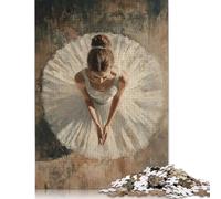 500 Pieces Ballerina in White Tutu Square Jigsaw Puzzles for Adults And Wooden Puzzles Children Puzzles 500pcs (52x38cm)