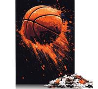 500 Pieces Basketball Splash Art Puzzles Wooden Puzzle for Adults And Teenager Puzzling for Gift 500pcs (52x38cm)