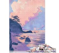 500 Pieces Beach Sunset for Adults Difficult Jigsaw Puzzles for Adults Family Fun Jigsaws Puzzles 500pcs (52x38cm)