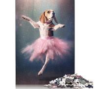 500 Pieces Beagle Ballerina Square Jigsaw Puzzles for Adults And Wooden Puzzles 500pcs (52x38cm)