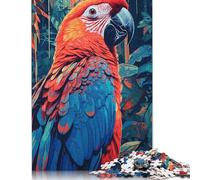 500 Pieces Beautiful Ara Parrot Creative Square Wooden Jigsaw Puzzles for Adults Educational Game Challenge Toy 500pcs (52x38cm)
