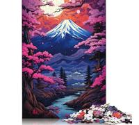 500 Pieces Beautiful Night View of Mount Fuji2 Puzzle Jigsaw Adults Jigsaw Difficulty Jigsaw Educational Game Toy Family Decoration 500pcs (52x38cm)
