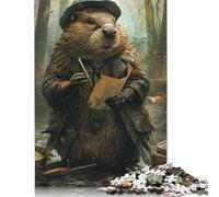 500 Pieces Beaver Detective Wildlife Creative Square Jigsaw Puzzles for Adults And Wooden Puzzles Challenging Game 500pcs (52x38cm)