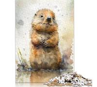 500 Pieces Beaver Watersketch Jigsaw Puzzle Puzzle for Adults And Teenager For Family Fun & Game Night 500pcs (52x38cm)