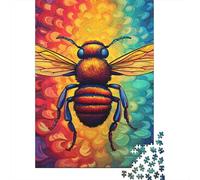 500 Pieces Bee Colorful Jigsaw Square Puzzle for Adults Wooden Puzzles Unique Challenge Games 500pcs (52x38cm)