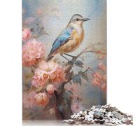 500 Pieces Bird And Flowers Art Jigsaw Square Puzzle for Adults Wooden Puzzles Unique Challenge Games 500pcs (52x38cm)