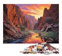 500 Pieces Black Canyon Sunset No2 Jigsaw Puzzles Wooden Puzzles for Adults & Teenager Brain Teaser Puzzles For Adults 500pcs (52x38cm)