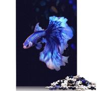 500 Pieces Blue And White Betta Puzzle Adult Jigsaw Puzzle Relax Puzzles Games 500pcs (52x38cm)