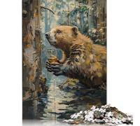 500 Pieces Bober Kurwa Painting Creative Square Jigsaw Puzzles for Adults And Wooden Puzzles Challenging Game 500pcs (52x38cm)