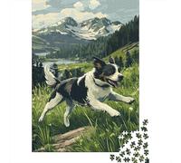 500 Pieces Border Collie Jigsaw Puzzles for Adults, Puzzle, 500 Pieces Puzzle, Puzzle Game Difficult Challenge Puzzle 500pcs (52x38cm)