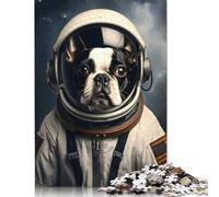 500 Pieces Boston Terrier Astronaut for Adults Difficult Jigsaw Puzzles Puzzles Wooden Puzzles Jigsaw Puzzles for Adult 500pcs (52x38cm)