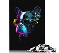 500 Pieces Boston Terrier Creative Square Wooden Jigsaw Puzzles for Adults Educational Game Challenge Toy 500pcs (52x38cm)
