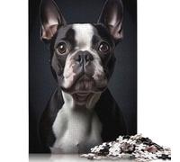 500 Pieces Boston Terrier Dog Jigsaw Puzzle Puzzles for Adults Puzzle for Adults And Teenager 500pcs (52x38cm)