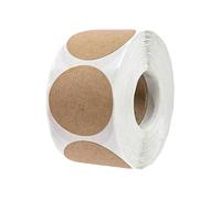 500 Pieces Brown Round Label Stickers Glue Writable for Small Business and Craft Projects Labels Round