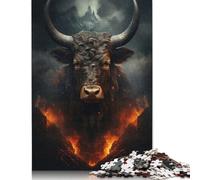 500 Pieces Bull Jigsaw Puzzles for Adults Wood Puzzle Jigsaws Puzzling for Gift 500pcs (52x38cm)