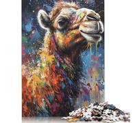 500 Pieces Camel Painting Jigsaw Puzzles for Adults Wooden Puzzles for Teenagers Gifts Jigsaw Puzzles for Adult 500pcs (52x38cm)