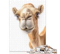 500 Pieces Camel Selfie Jigsaw Puzzles Wooden Puzzle Adult Jigsaw Puzzle Educational Game for Adult Teenagers 500pcs (52x38cm)