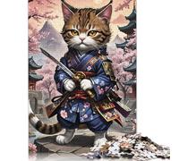 500 Pieces Cat Kimono Japan Jigsaw Puzzles for Adults Puzzle Adult Jigsaw Puzzle Puzzles for Adults Teens 500pcs (52x38cm)