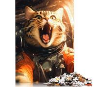 500 Pieces Cat Lost In Space Jigsaw Puzzle Puzzles for Adults & Teenager for Adults Teenagers Age 14+ 500pcs (52x38cm)