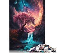 500 Pieces Celestial Cascade Puzzle for Adults Wooden Puzzles Educational Game Challenge Toy 500pcs (52x38cm)