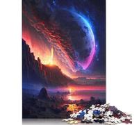 500 Pieces Celestial Planet Range Creative Square Wooden Jigsaw Puzzles for Adults Educational Game Challenge Toy 500pcs (52x38cm)
