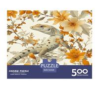 500 Pieces Chameleon Flower Creative Square Wooden Jigsaw Puzzles for Adults Educational Game Challenge Toy 500pcs (52x38cm)