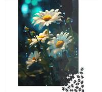 500 Pieces Chamomile Flower Creative Square Wooden Jigsaw Puzzles for Adults Educational Game Challenge Toy 500pcs (52x38cm)
