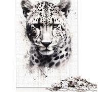 500 Pieces Cheetah Beauty Watercolor Jigsaw Puzzles for Adults & Teenager for Adults Teenagers Age 12+ 500pcs (52x38cm)