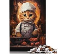 500 Pieces Chef Cook Cat Jigsaw Puzzles for Adults Puzzles for Teenagers Gifts Fun Puzzles Games 500pcs (52x38cm)
