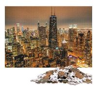 500 Pieces Chicago City USA Illinois Jigsaw Wooden Puzzle Jigsaws for Adults Family Entertainment Toys 500pcs (52x38cm)