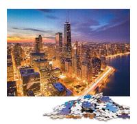 500 Pieces Chicago USA City Michigan Jigsaw Puzzle Puzzle for Adults And Teenager For Family Fun & Game Night 500pcs (52x38cm)
